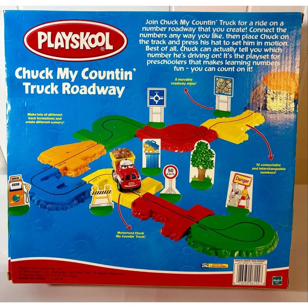 Vintage 2000 Playskool Chuck My Countin’ Truck Roadway Play Set- Complete